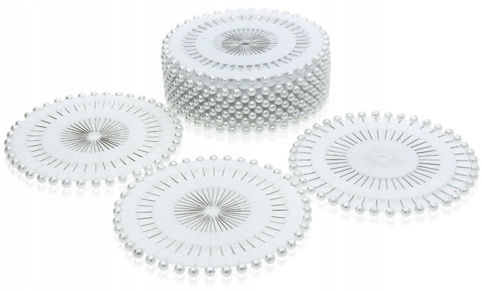 Smeigtukai su plastikine galvute 38 mm (40 vnt.) "balti"