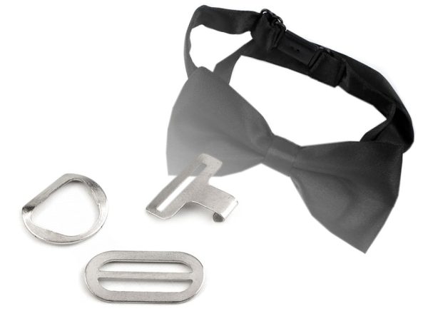 Metalinis užsegimas peteliškei, kaklaraiščiui 10 mm, 3-jų dalių