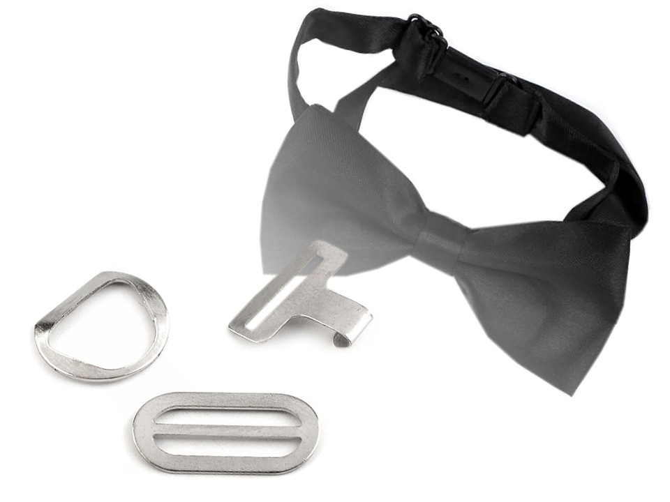 Metalinis užsegimas peteliškei, kaklaraiščiui 10 mm, 3-jų dalių