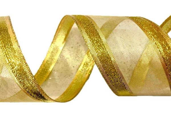 Blizgi, juostelė su vielute 63 mm 10 m (aukso spalvos)