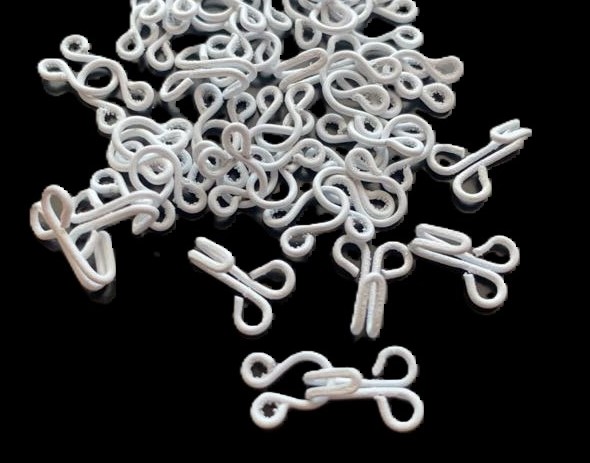 Dekoratyvinis kabliukas 10 + 8 mm (baltas)