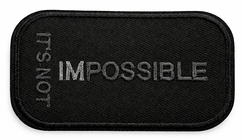 Aplikacijos "IMPOSSIBLE" ~ 9,0 cm x 5,0 cm (sp. juoda)