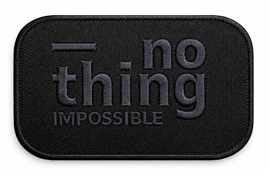 Aplikacijos "NOTHING" ~ 7,8 cm x 5,0 cm (sp. juoda)