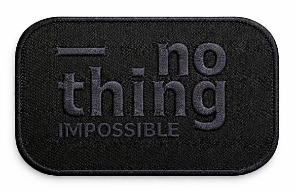 Aplikacijos "NOTHING" ~ 7,8 cm x 5,0 cm (sp. juoda)