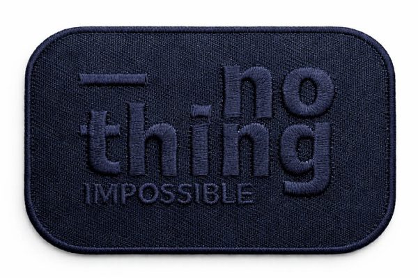 Aplikacijos "NOTHING" ~ 7,8 cm x 5,0 cm (sp. mėlyna)