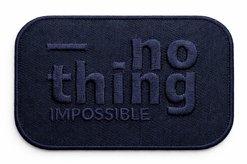 Aplikacijos "NOTHING" ~ 7,8 cm x 5,0 cm (sp. mėlyna)