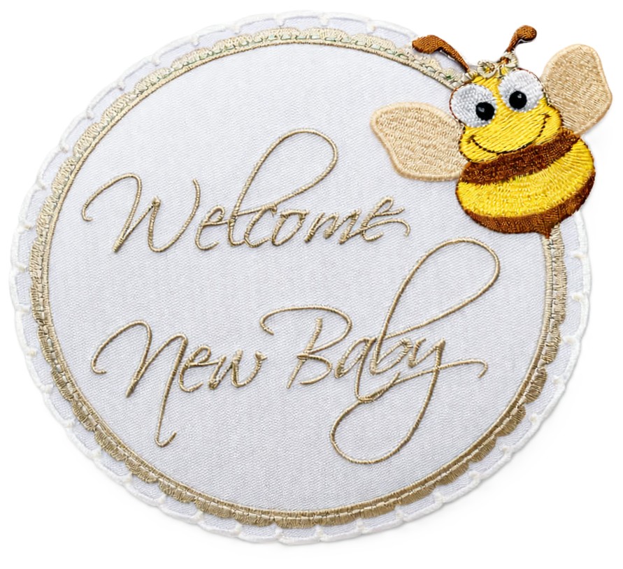 Termoklijuojamos aplikacijos Ø 14 cm „Welcome New Baby“