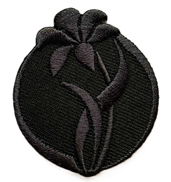 Aplikacija "gėlė" 4,3 cm x 5,0 cm (juoda)