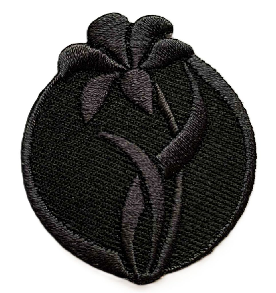 Aplikacija "gėlė" 4,3 cm x 5,0 cm (juoda)