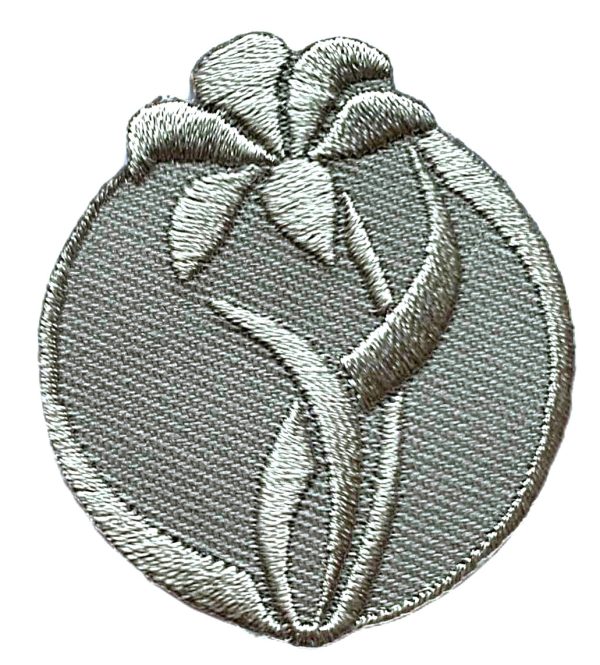 Aplikacija "gėlė" 4,3 cm x 5,0 cm (šviesiai pilka)