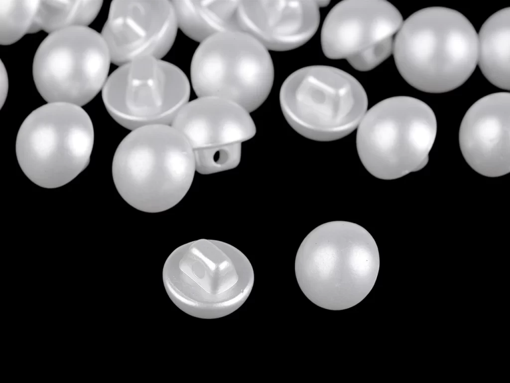 Perlinės pusiau apvalios sagos 10 mm (16L) ST 120830