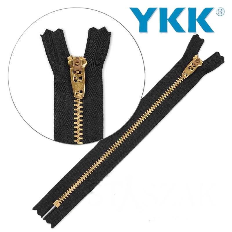 Metaliniai užtrauktukai džinsams YKK Nr. 4 18 cm (juodi)