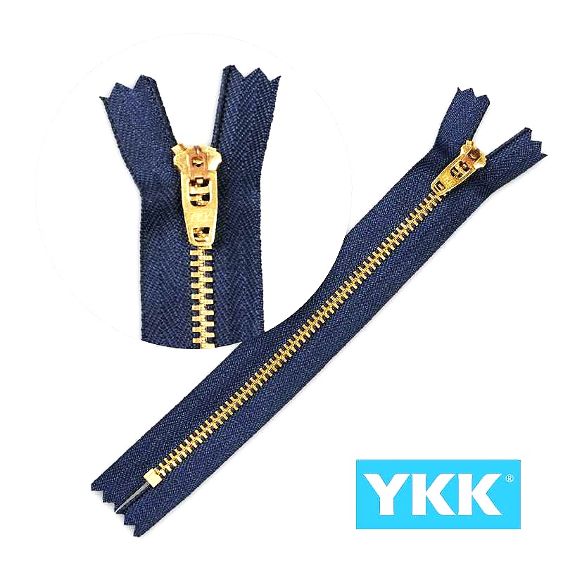 Metaliniai užtrauktukai džinsams YKK Nr. 4 20 cm (mėlyni)