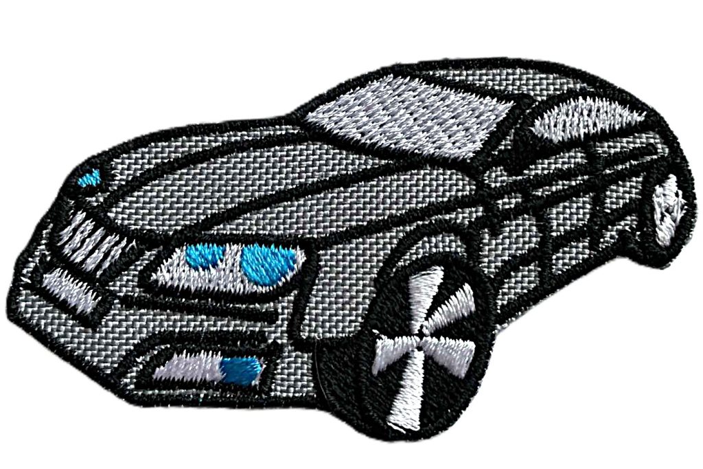 Aplikacija "automobilis" ~ 8 cm x 4 cm (pilkas)