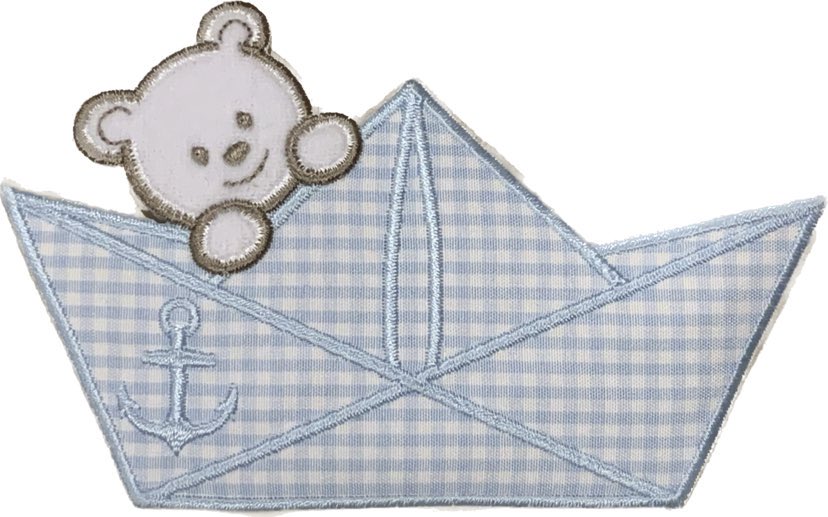 Aplikacija "meška laivelyje 1" ~ 11 cm x 6,5 cm