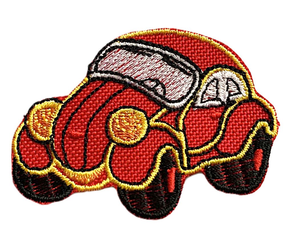 Aplikacija "automobilis" ~ 6 cm x 4,2 cm (raudonas)