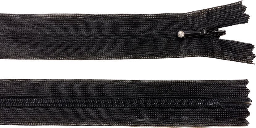 Dekoratyvinis paslėptas užtrauktukas 60 cm (juodas)