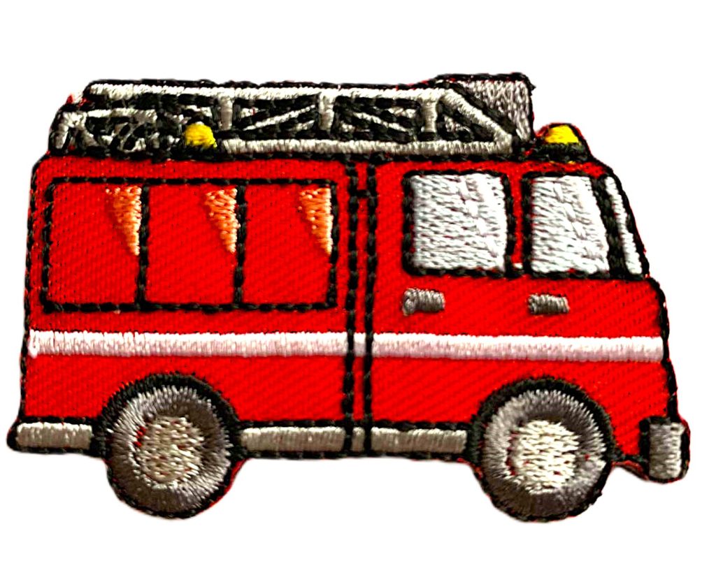 Aplikacija "0641" (gaisrinė mašina) ~ 6 cm x 4cm