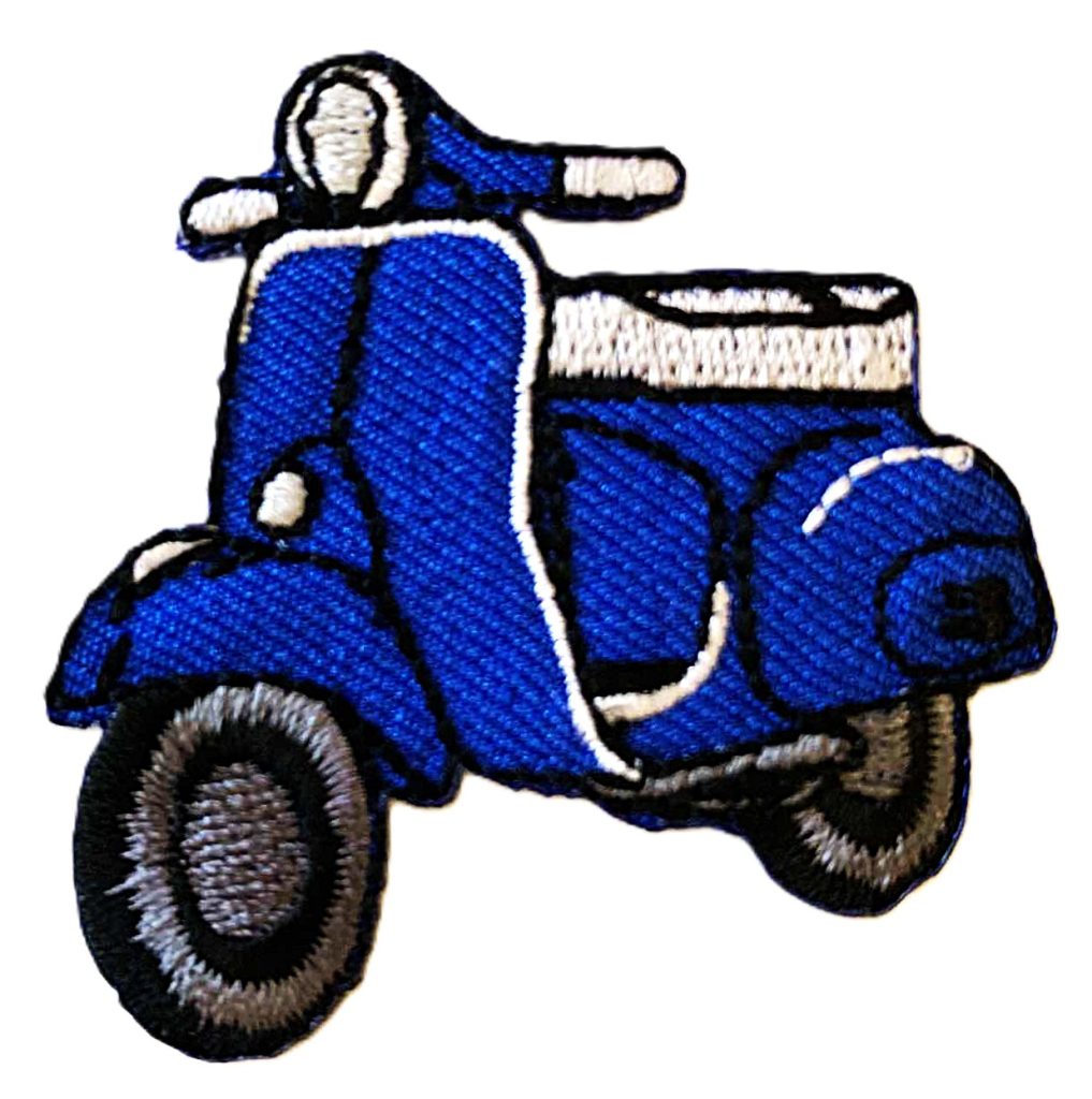 Aplikacija "0636" (motoroleris Vespa) ~ 5 cm x 5,0 cm (mėlynas)