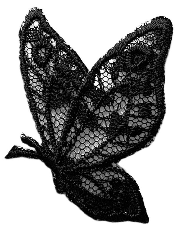 Aplikacija "drugelis" ~ 3,6 cm x 5,0 cm "juodas"
