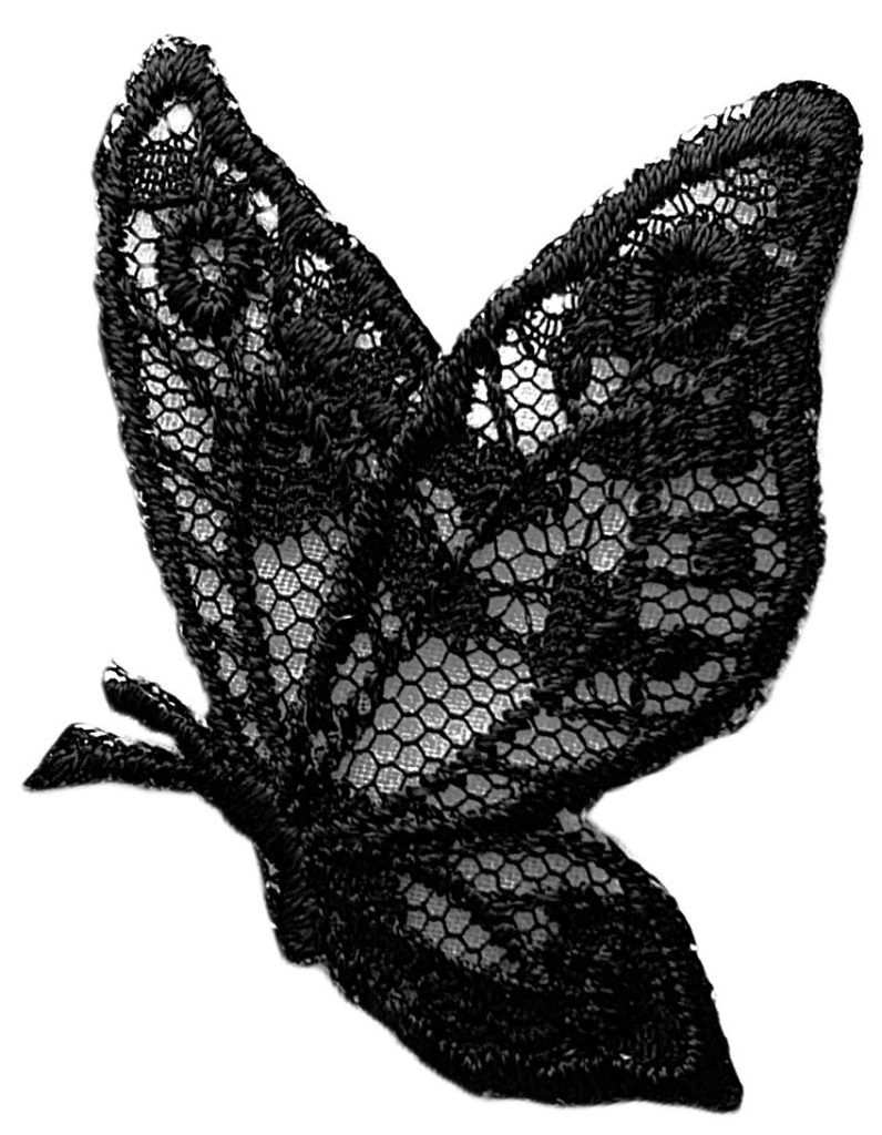 Aplikacija "drugelis" ~ 3,6 cm x 5,0 cm "juodas"