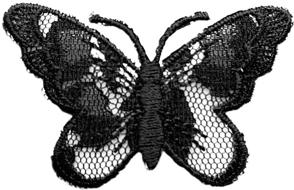 Aplikacija "drugelis" ~ 6,2 cm x 4,0 cm "juodas"