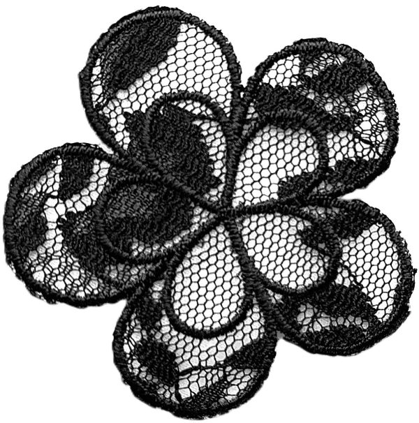 Aplikacija "gėlė" Ø ~ 5,5 cm "juoda"