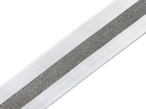 Dekoratyvinė guma su liureksu 50 mm "silver"