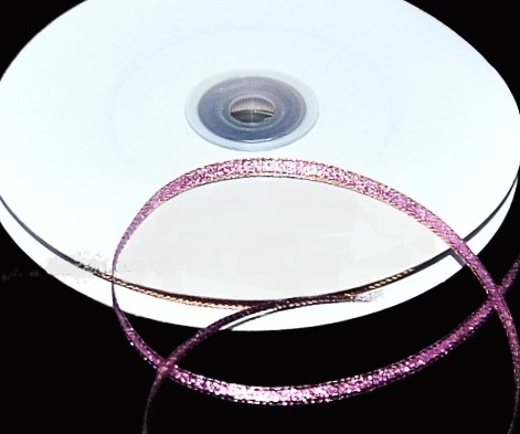 Blizgi, metalizuota juostelė 0,6 cm 45 m "rožinė"