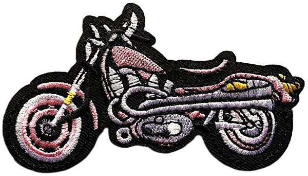 Aplikacija "motociklas" ~ 10,3 cm x 5,8 cm (rožinis)