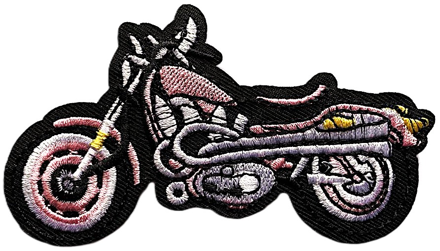 Aplikacija "motociklas" ~ 10,3 cm x 5,8 cm (rožinis)
