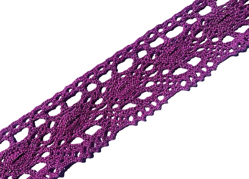 Medvilniniai nėriniai 43 mm (violetiniai)