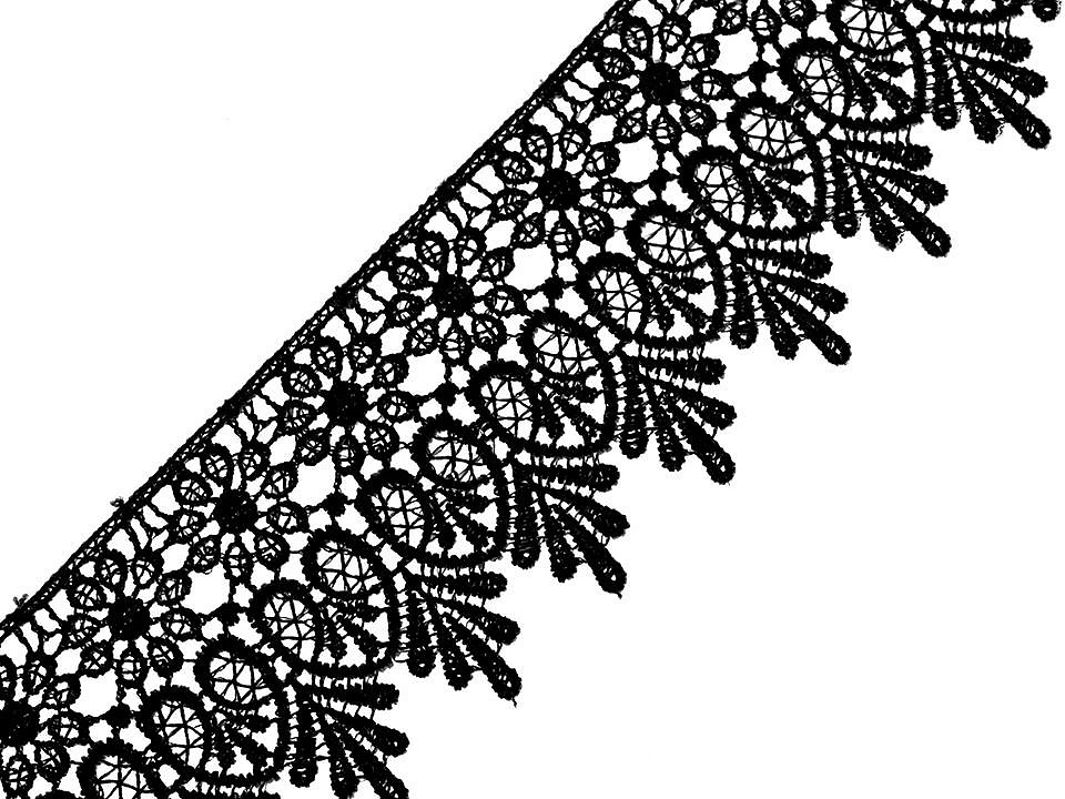 Gipiūriniai nėriniai ST 180548 70 mm (juodi)