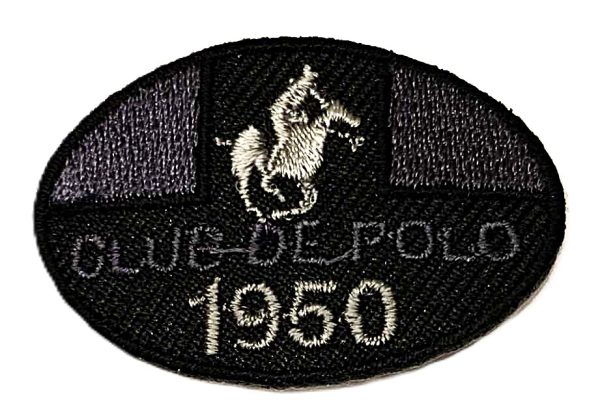Aplikacija " CLUB DE POLO" 4,5 cm x 3,0 cm (pilka)