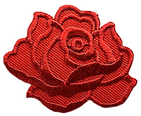 Aplikacija "rožė" ~ 4,8 cm x 3,9 cm "raudona"