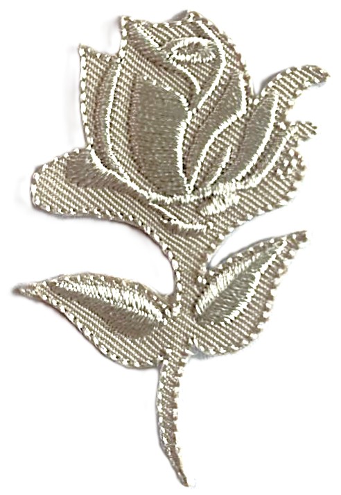 Aplikacija "rožė" ~ 3,8 cm x 6,0 cm "kreminė"