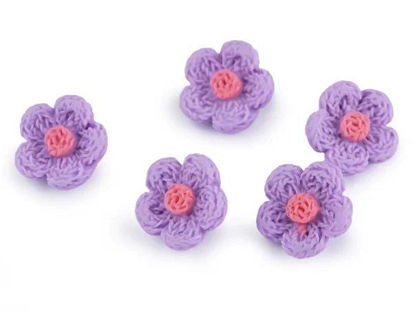 Sagutė 3D "violetinė gėlytė" ST-120789 17,3 mm