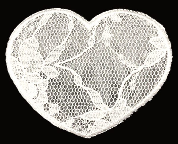 Aplikacija "širdelė" ~ 5,5 cm x 5 cm "balta"