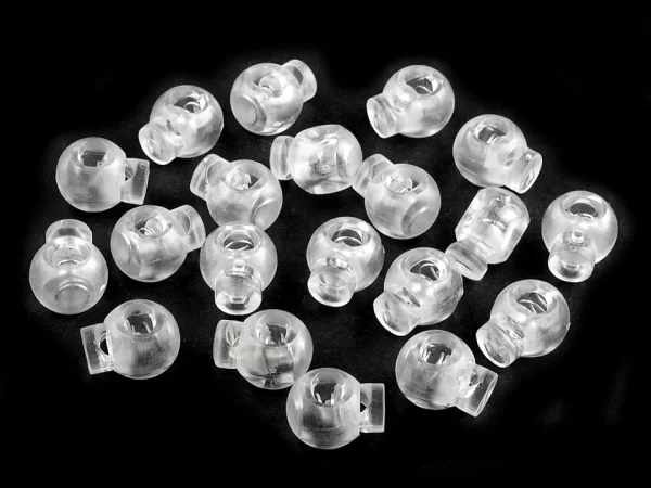 Skaidrūs plastikiniai virvelių fiksatoriai 15 mm x 19 mm