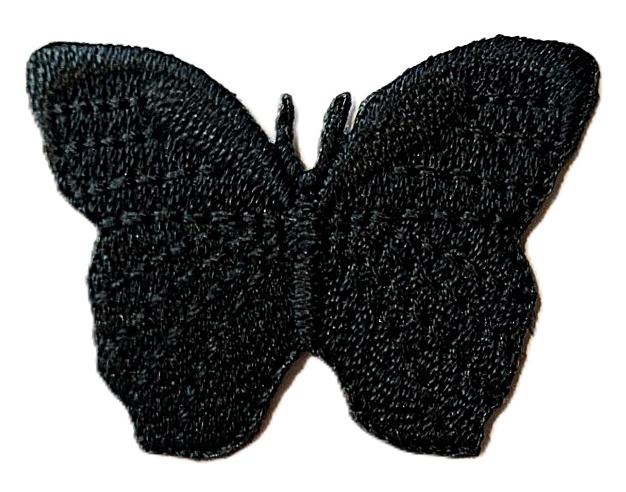 Aplikacija "drugelis" 3,8 cm x 3 cm "juodas"