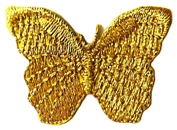 Aplikacija "drugelis" 3,8 cm x 3 cm "auksinis"