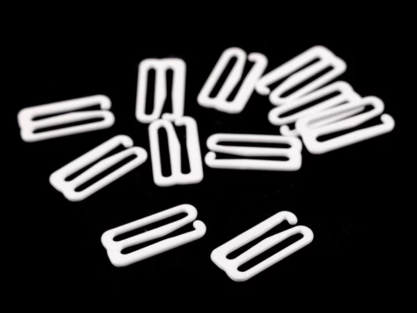 Liemenėlių petnešėlių metaliniai kabliukai 18 mm (balti)