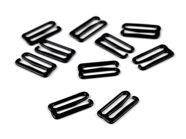 Liemenėlių petnešėlių metaliniai kabliukai 18 mm (juodi)