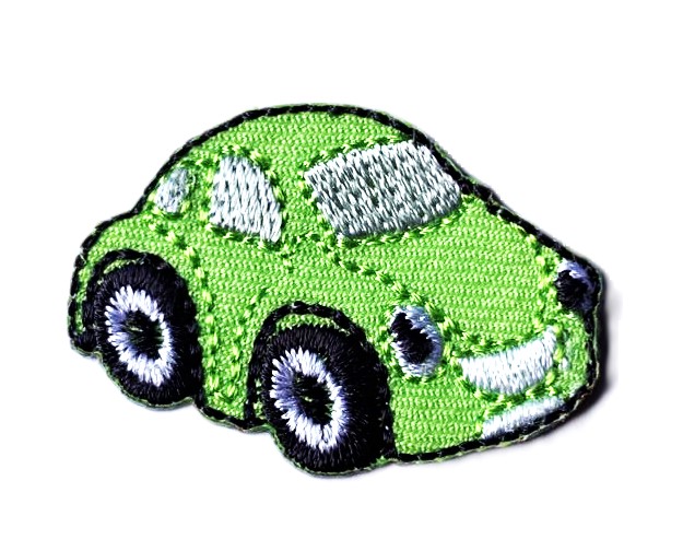 Aplikacija "mašinytė" 3,6 cm x 2,5 cm (žalia)