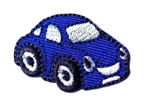 Aplikacija "mašinytė" 3,6 cm x 2,5 cm (mėlyna)
