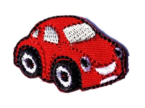 Aplikacija "mašinytė" 3,6 cm x 2,5 cm (raudona)