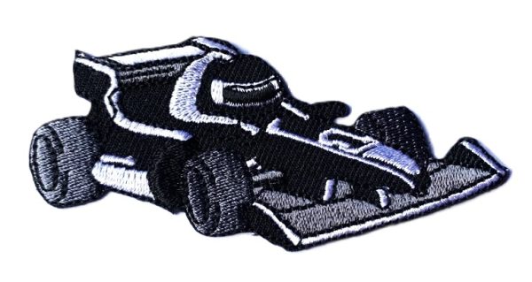 Aplikacija "0803" (lenktynių mašina) 9,0 cm x 3,7 cm (juoda)