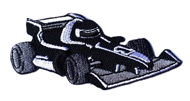 Aplikacija "0803" (lenktynių mašina) 9,0 cm x 3,7 cm (juoda)