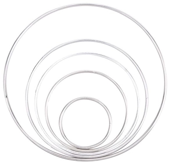 Metalinis žiedas baltos spalvos Ø 15 cm