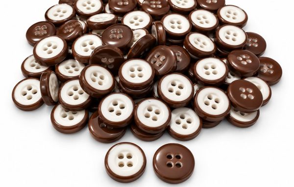 Saga marškiniams, ruda / kreminė, 18L – 11,5 mm